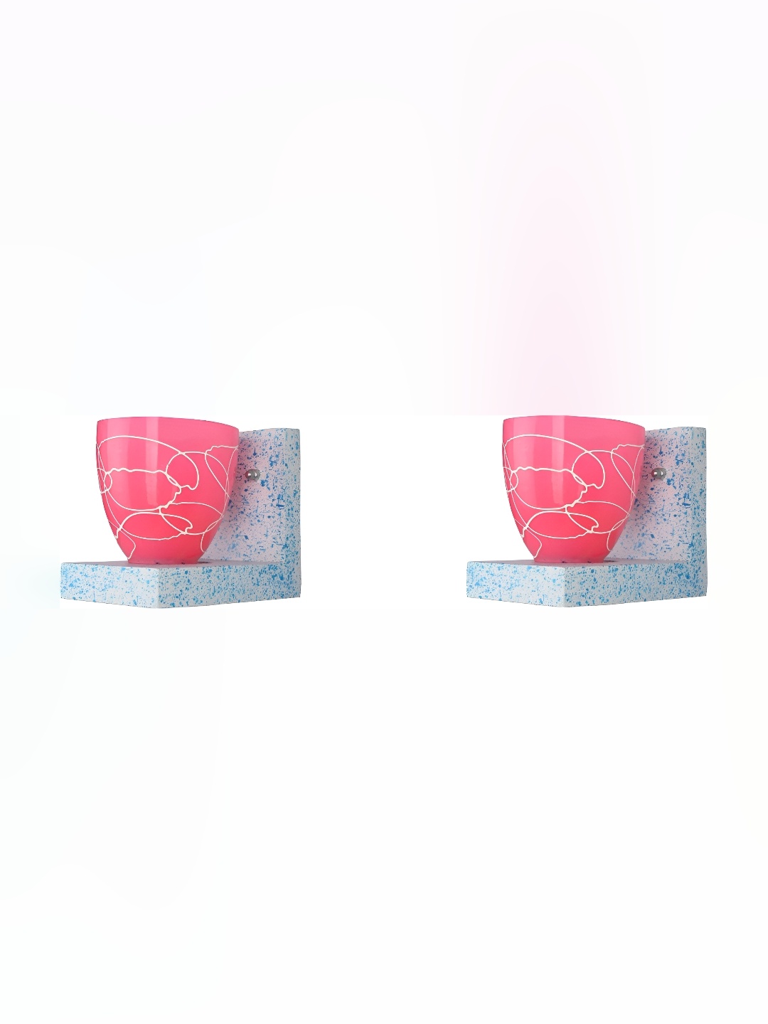 

Afast Pink 2 Pieces Bell Shaped Glass Wall Lamps