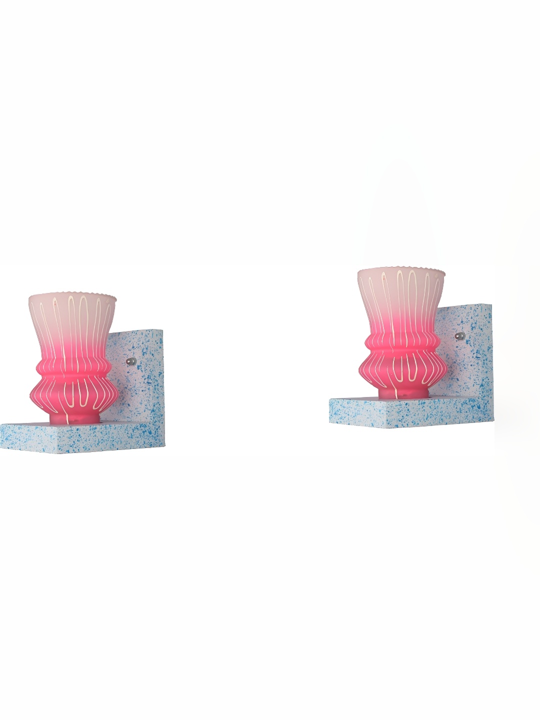 

Afast White & Pink 2 Pieces Abstract Shaped Glass Wall Lamps