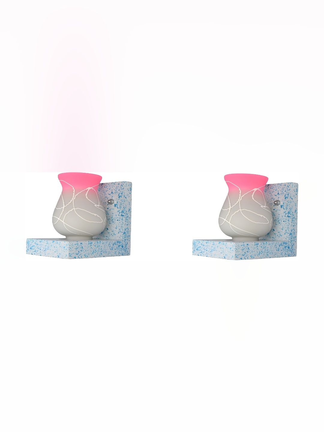 

Afast Grey & Pink 2 Pieces Bell Shaped Glass Wall Lamps