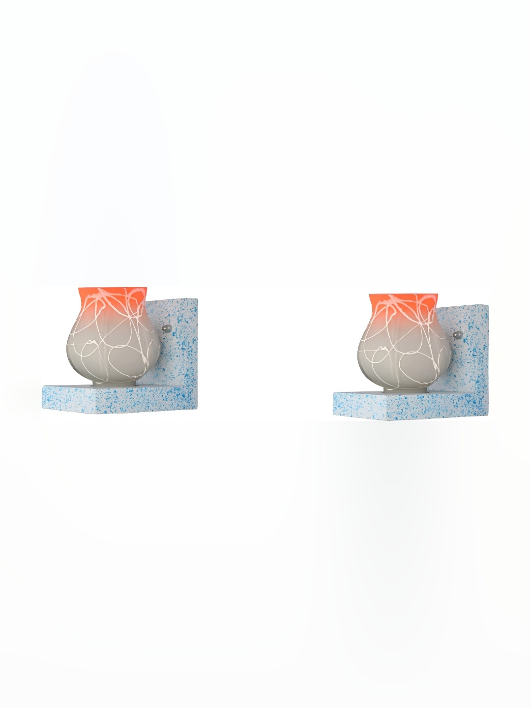 

Afast White & Orange Printed Contemporary Glass Wall Lamp