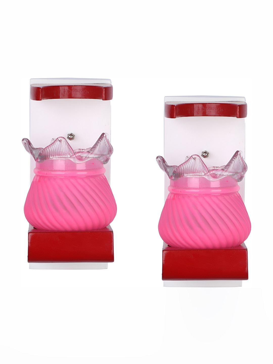 

Afast Pink & Whited 2 Pieces Textured Contemporary Glass Wall Lamps