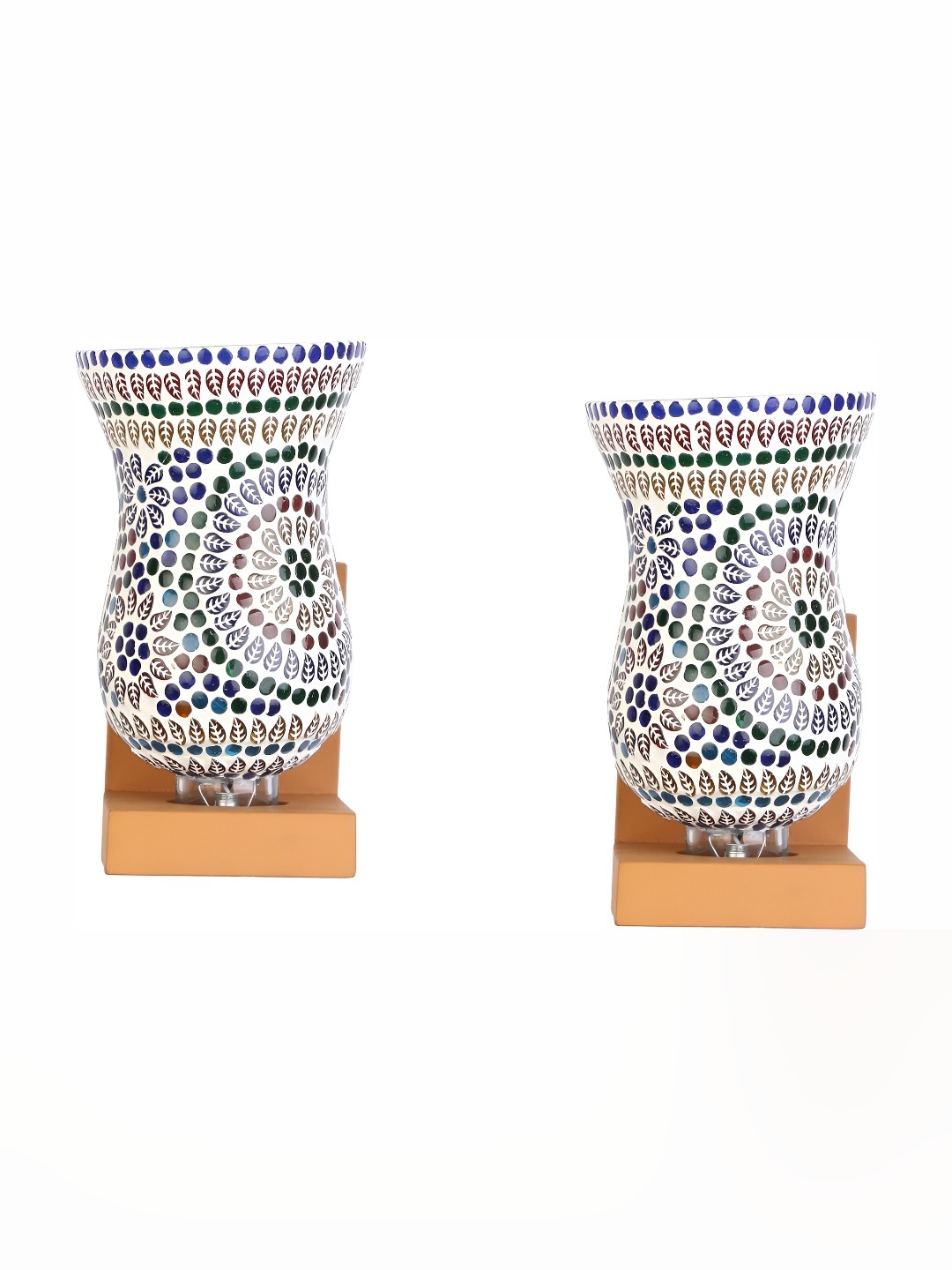

Afast White 2 Pcs Glass Textured Wall Lamps