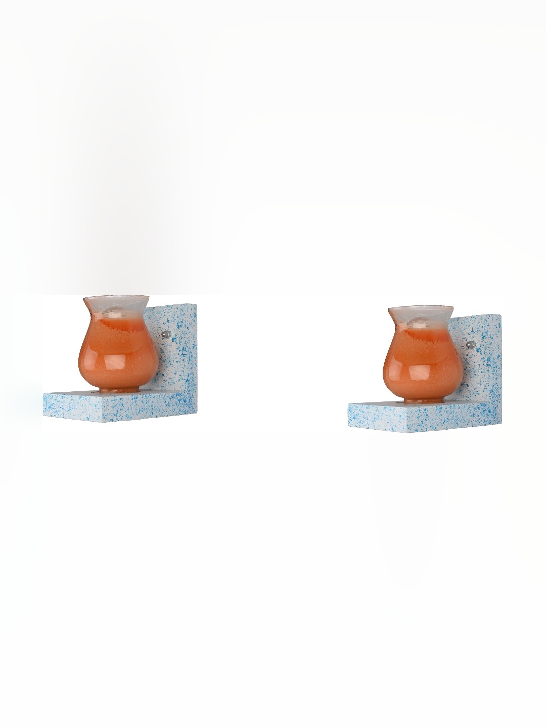 

Afast Orange & White 2 Pieces Bell Shaped Glass Wall Lamp