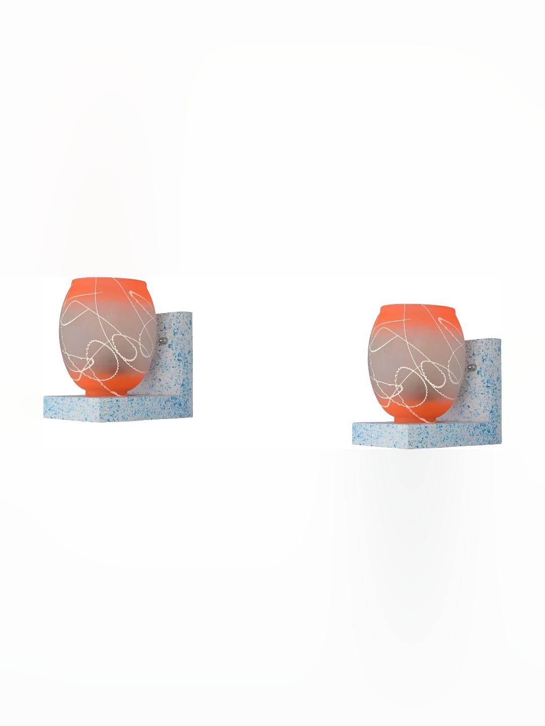 

Afast Grey & Orange 2 Pieces Cylindrical Shaped Glass Wall Lamps