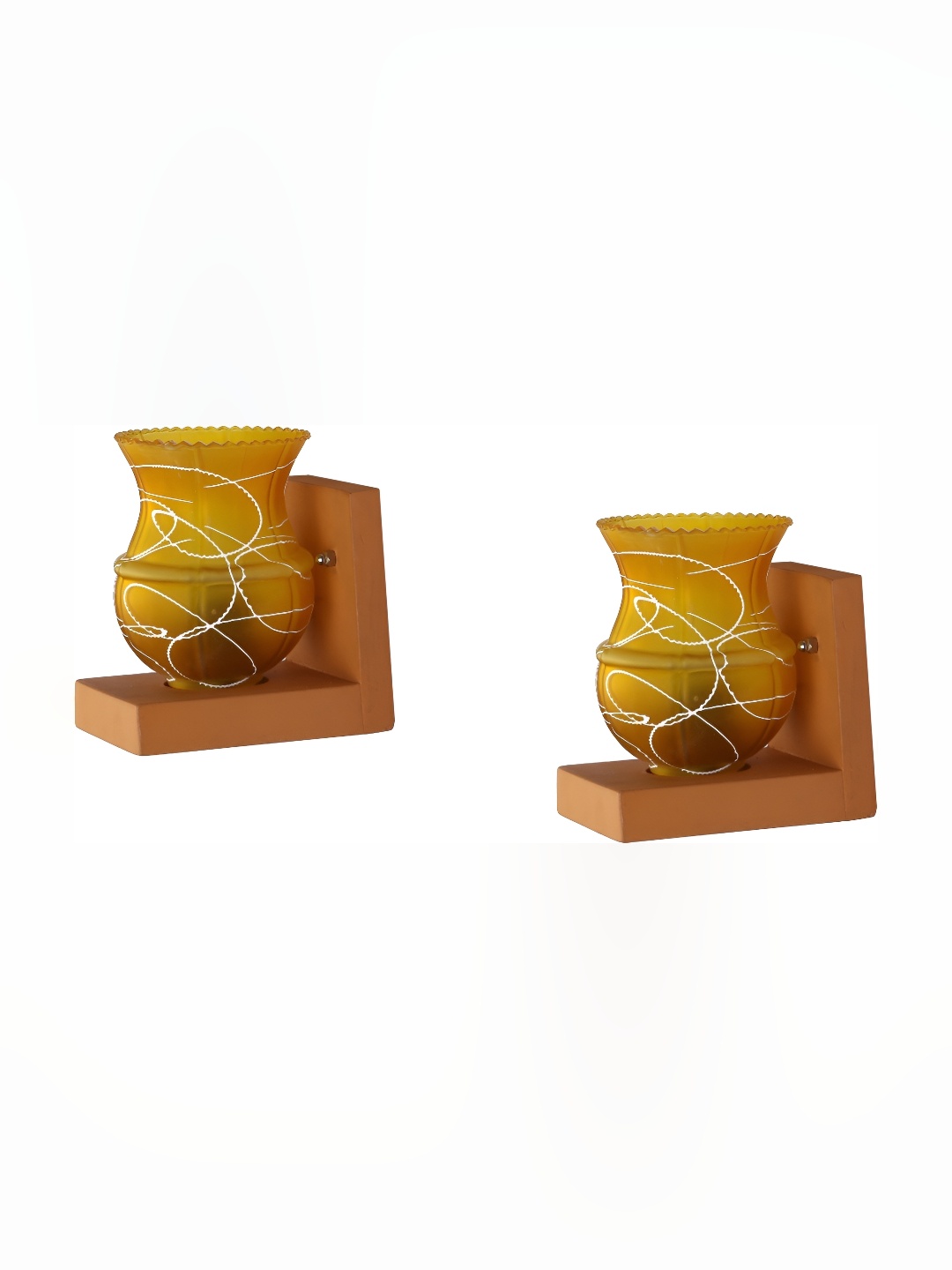 

Afast Yellow 2 Pcs Glass Wall Lamps
