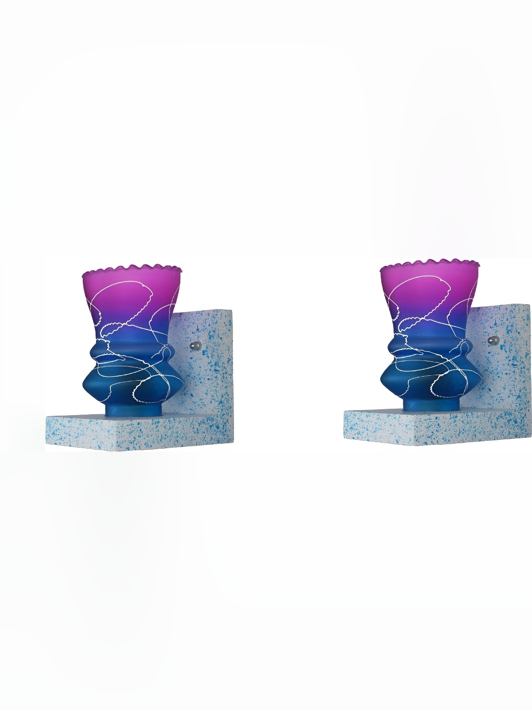 

Afast Purple & Blue 2 Pieces Glass Wall Lamps