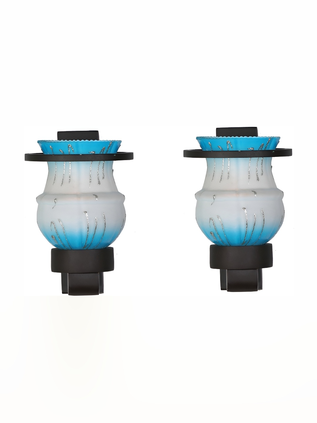 

Afast White & Blue 2 Pieces Abstract Shaped Glass Wall Lamps