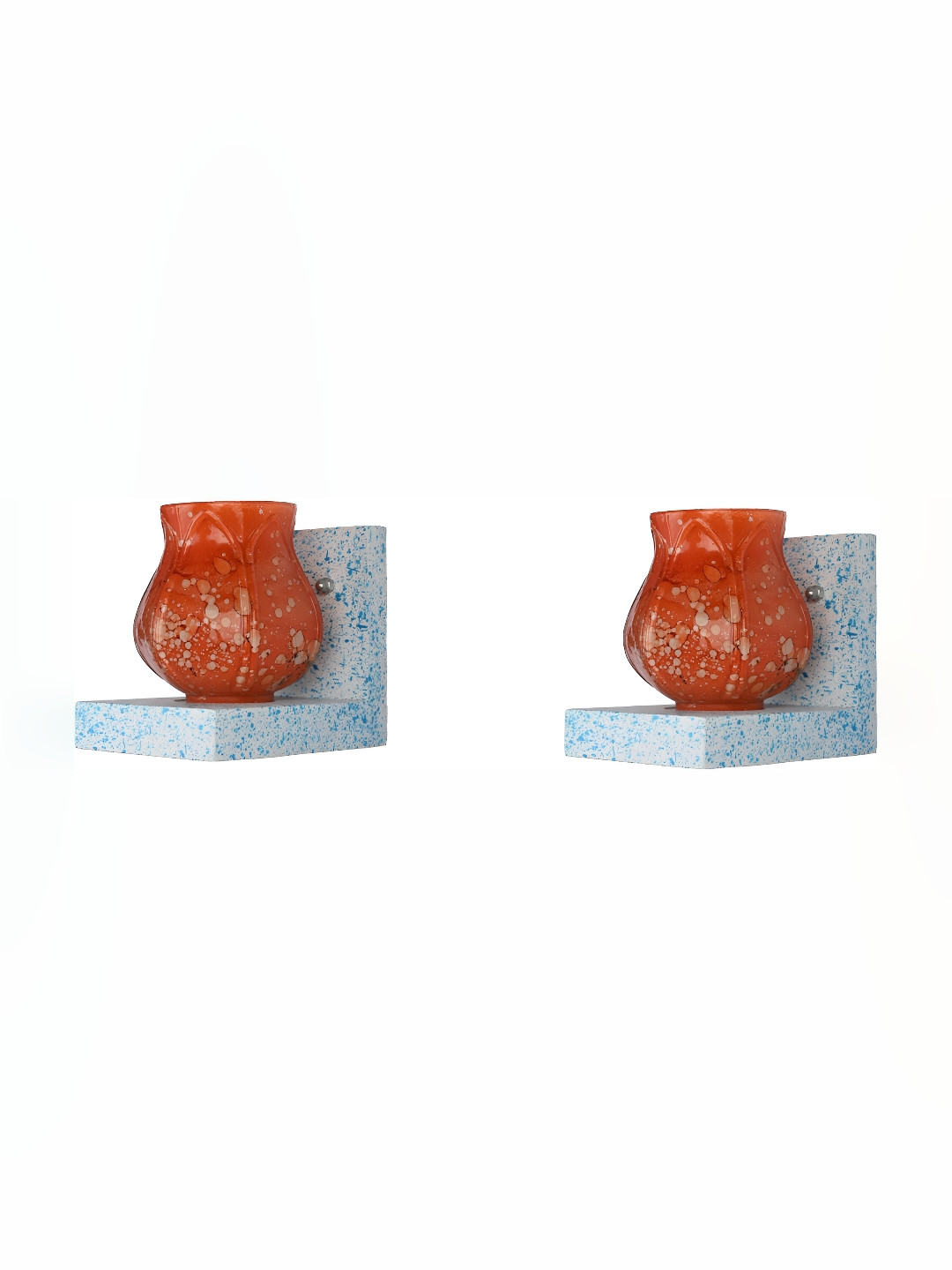 

Afast Red 2 Pieces Printed Glass Wall Lamps