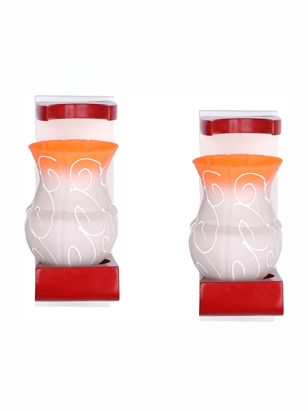 

Afast White & Orange 2 Pcs Glass Wall Lamps