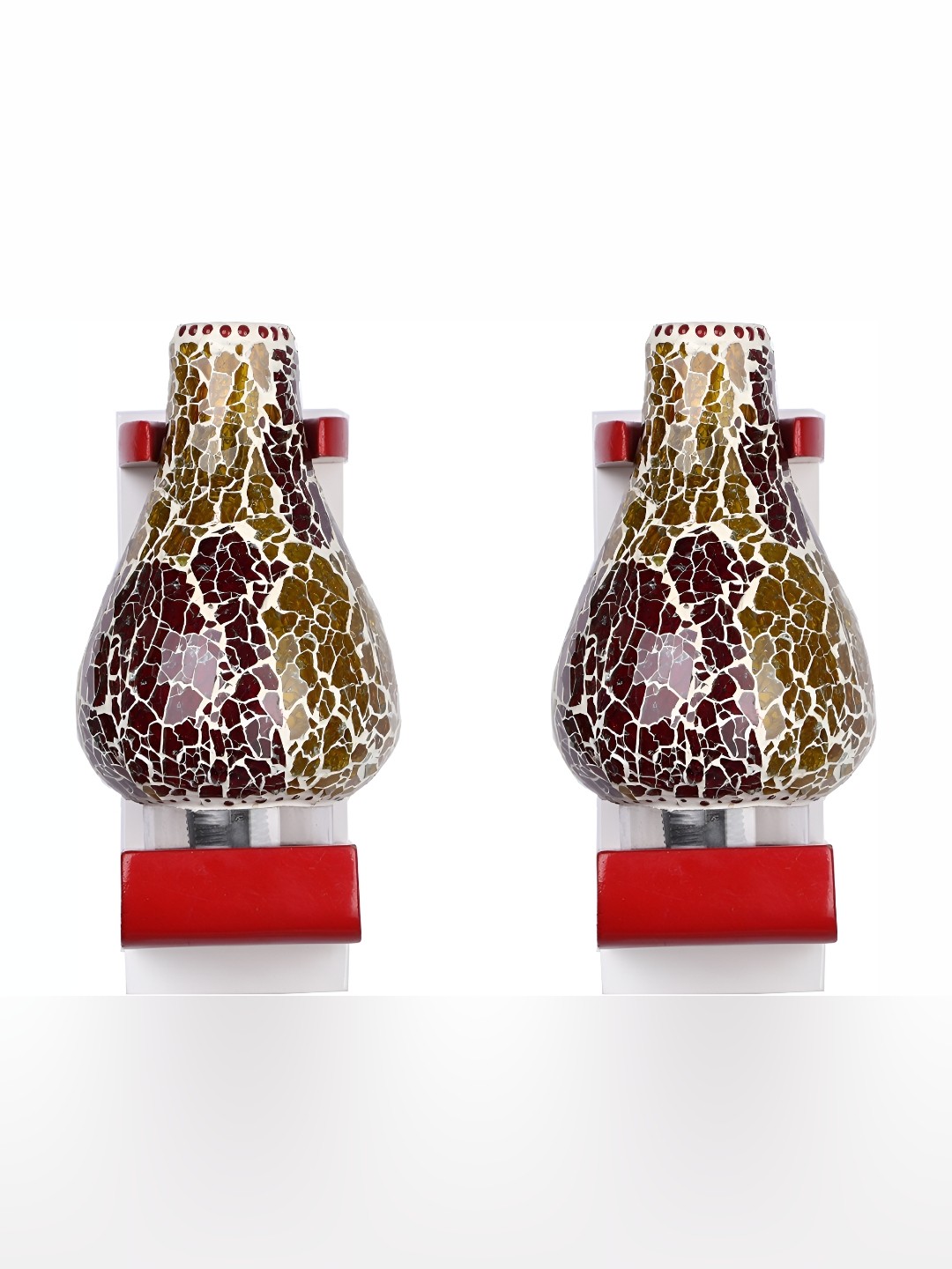 

Afast Gold Toned 2 Pcs Glass Textured Wall Lamps