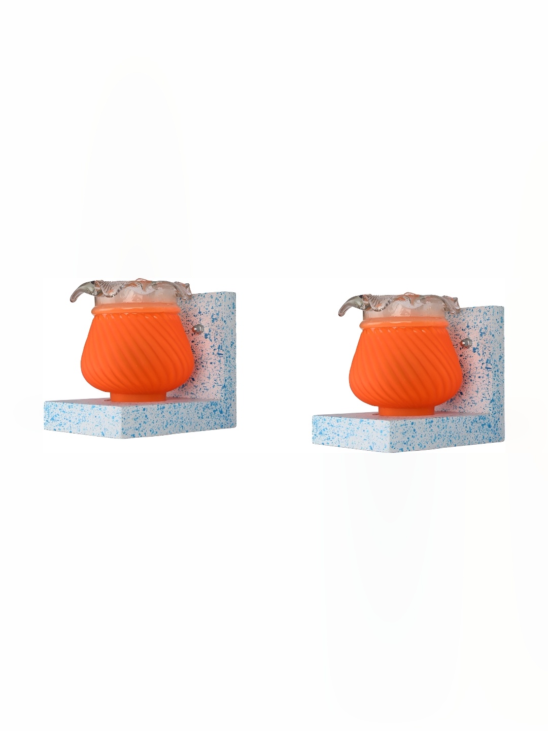 

Afast Yellow 2 Pcs Glass Wall Lamps, Orange
