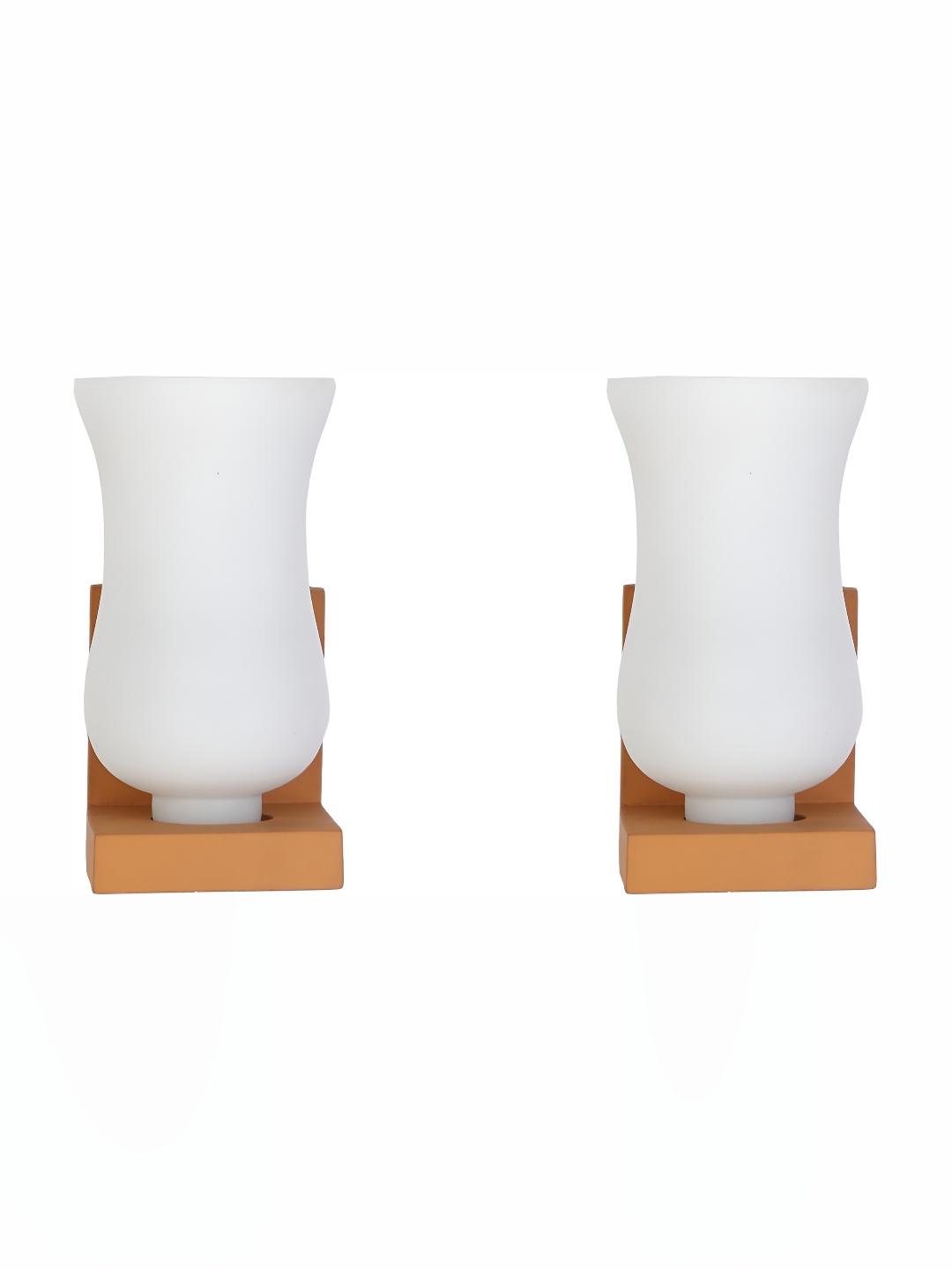 

Afast White & Brown 2 Pieces Abstract Shaped Glass Wall Lamps