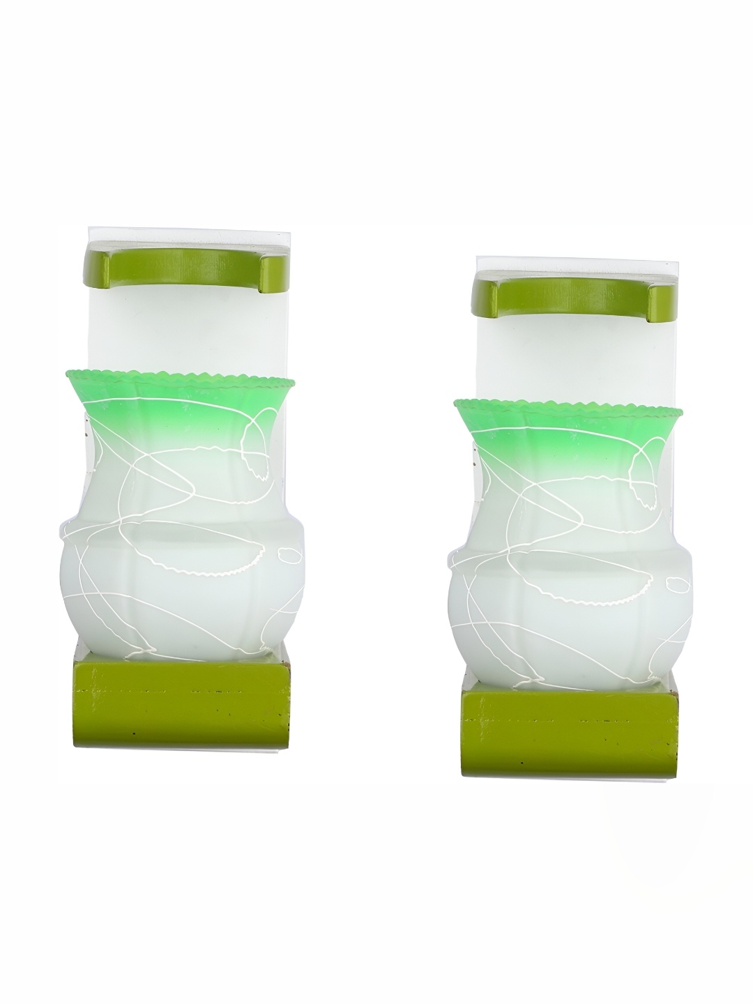 

Afast White & Green 2 Pieces Printed Abstract Shaped Glass Wall Lamp