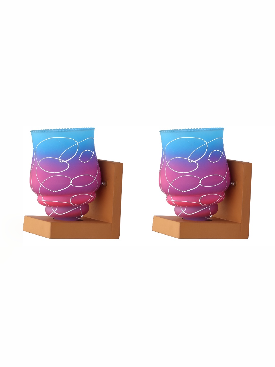 

Afast Blue & Pink 2 Pcs Textured Wall Lamps