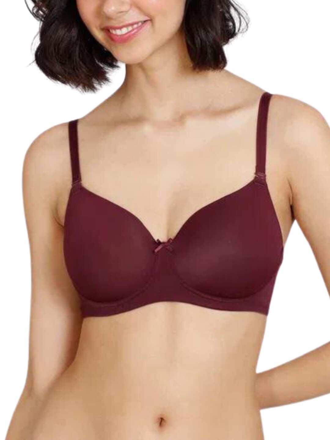 

BEWILD Medium Coverage Lightly Padded Rapid Dry Bra with All Day Comfort, Maroon