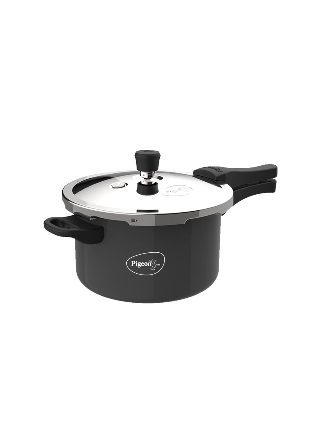 

Pigeon Black & Silver Toned Hard Anodised Aluminium Induction bottom Pressure Cooker 5 L