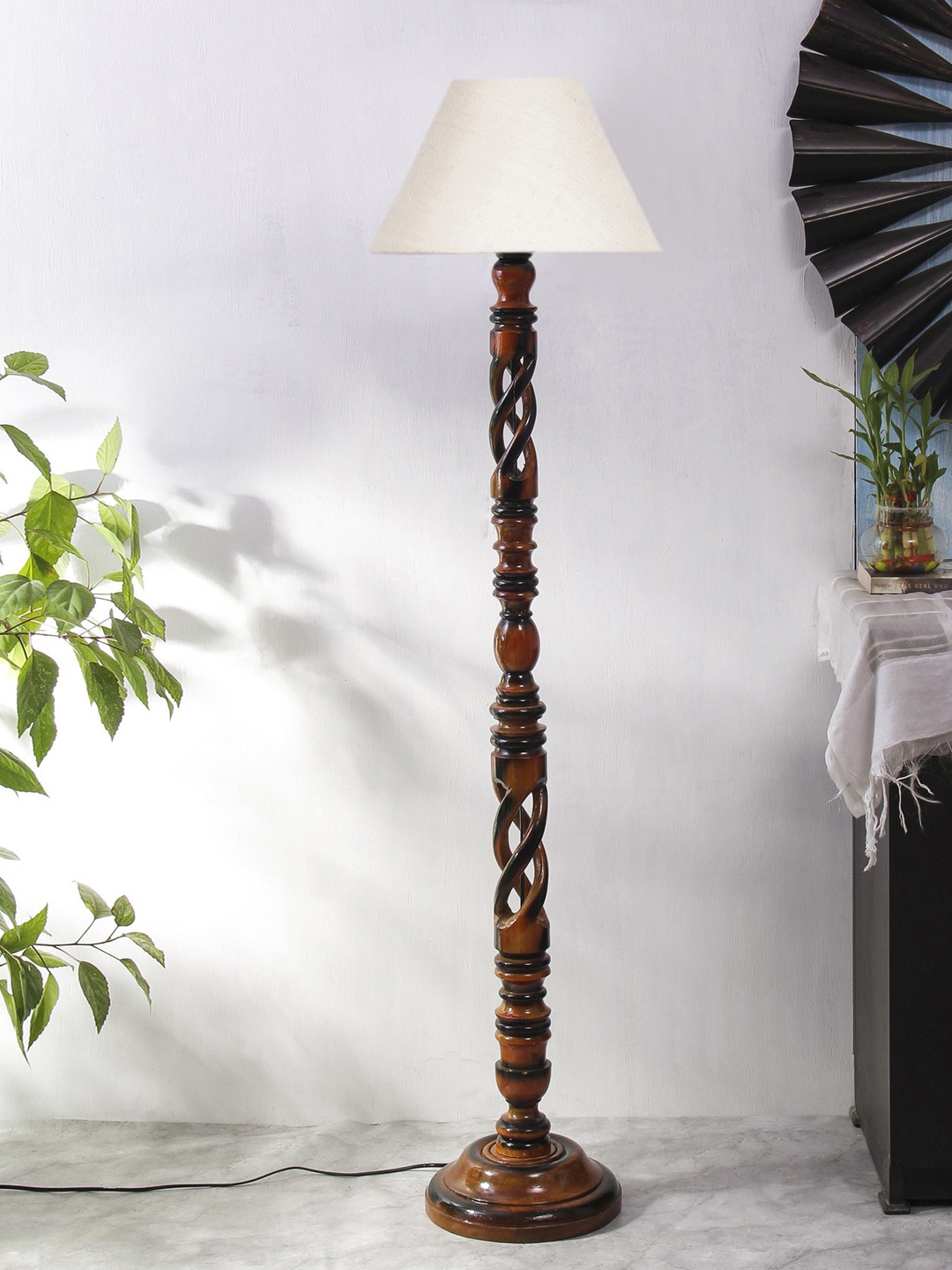 

Devansh Brown & White Jute Conical Wooden Floor Lamps