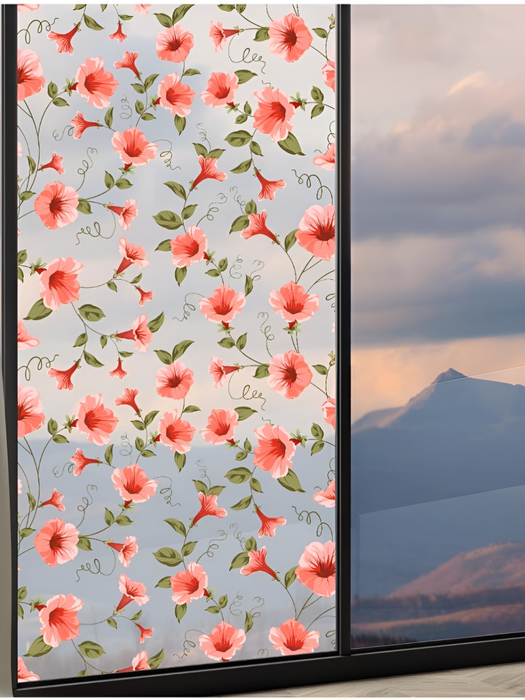 

CVANU Pink & Green Floral Printed Window Film