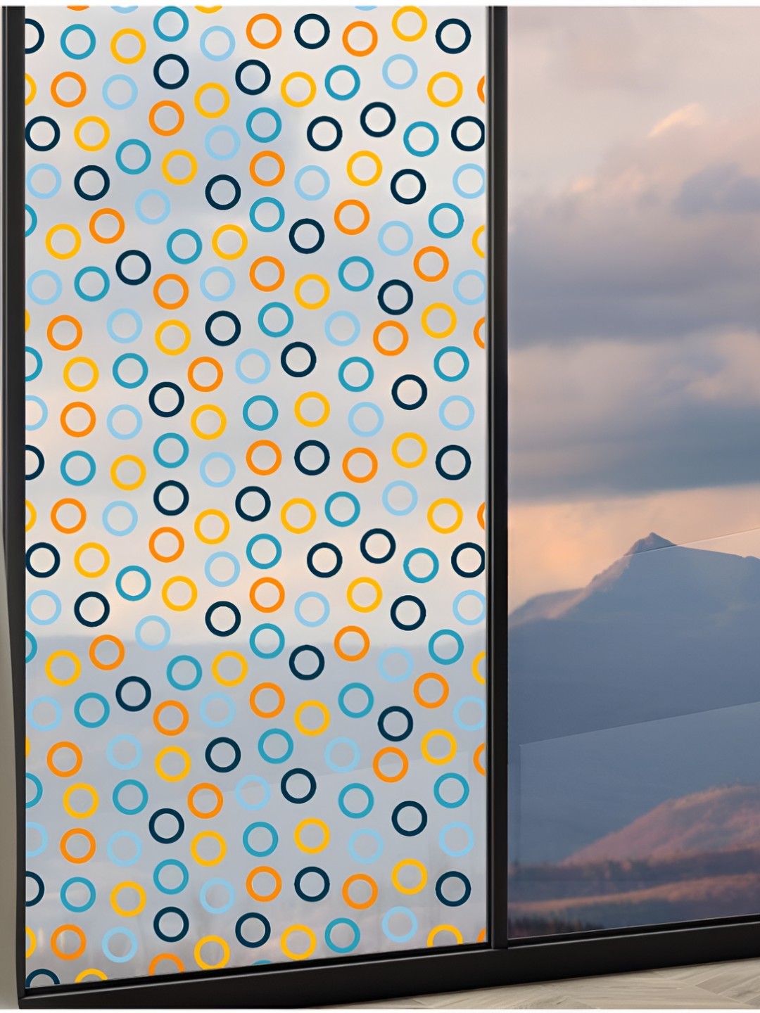 

CVANU Blue & Yellow Printed Self Adhesive Window Film Paper