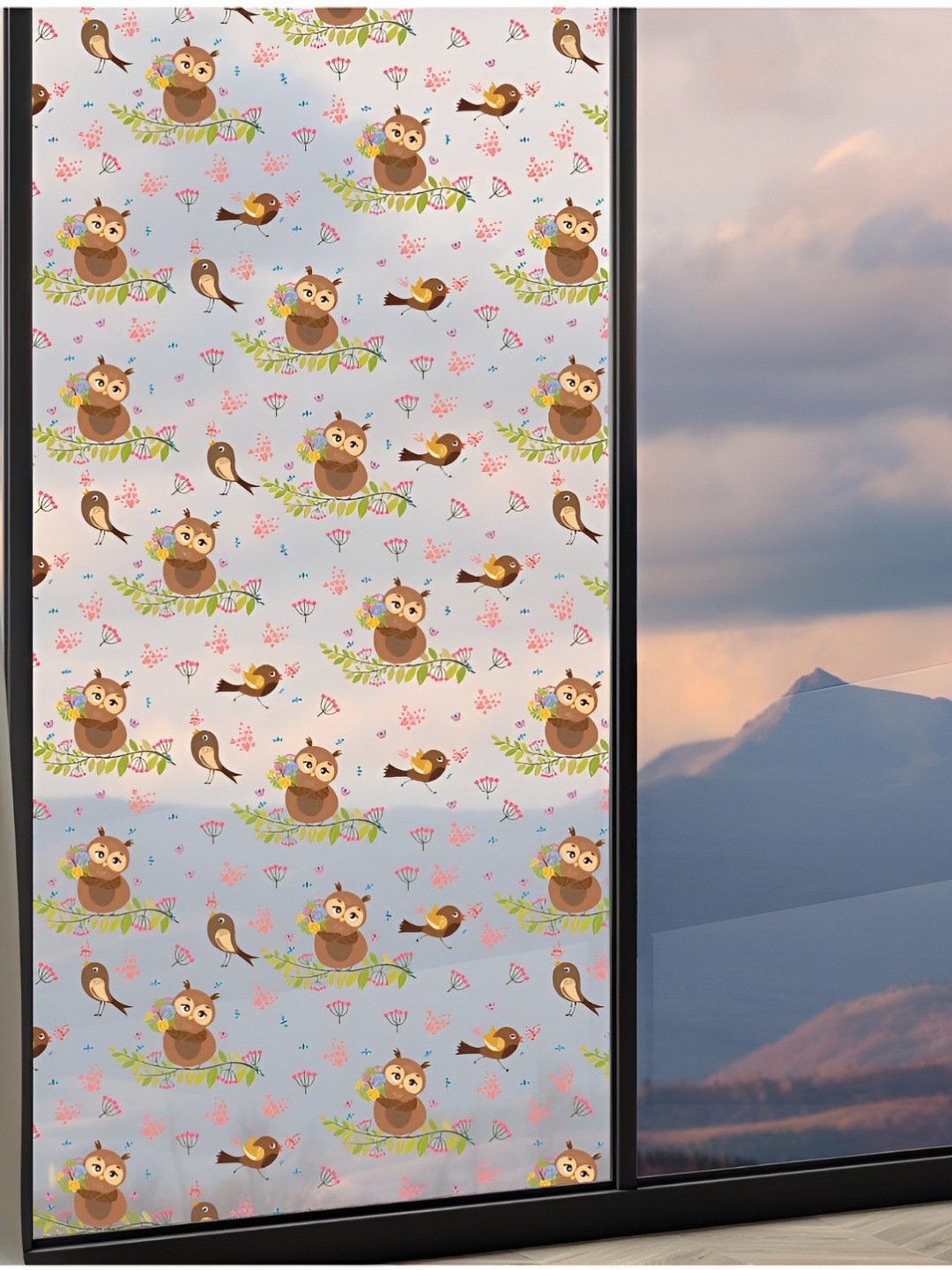 

CVANU Brown and Green Printed Self Adhesive Window Film