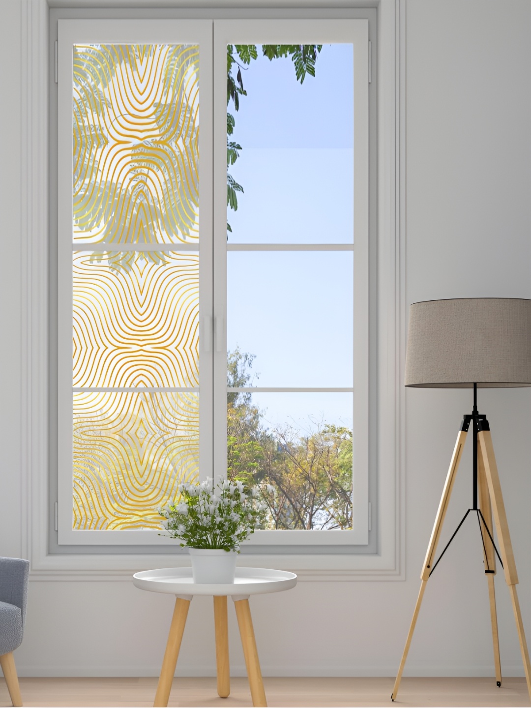

CVANU Transparent Yellow Printed Window Film