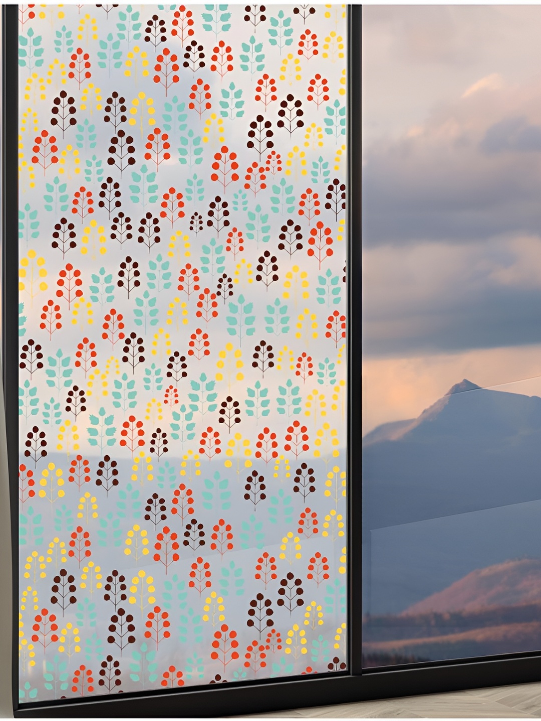 CVANU Transparent & Yellow Printed Window Film