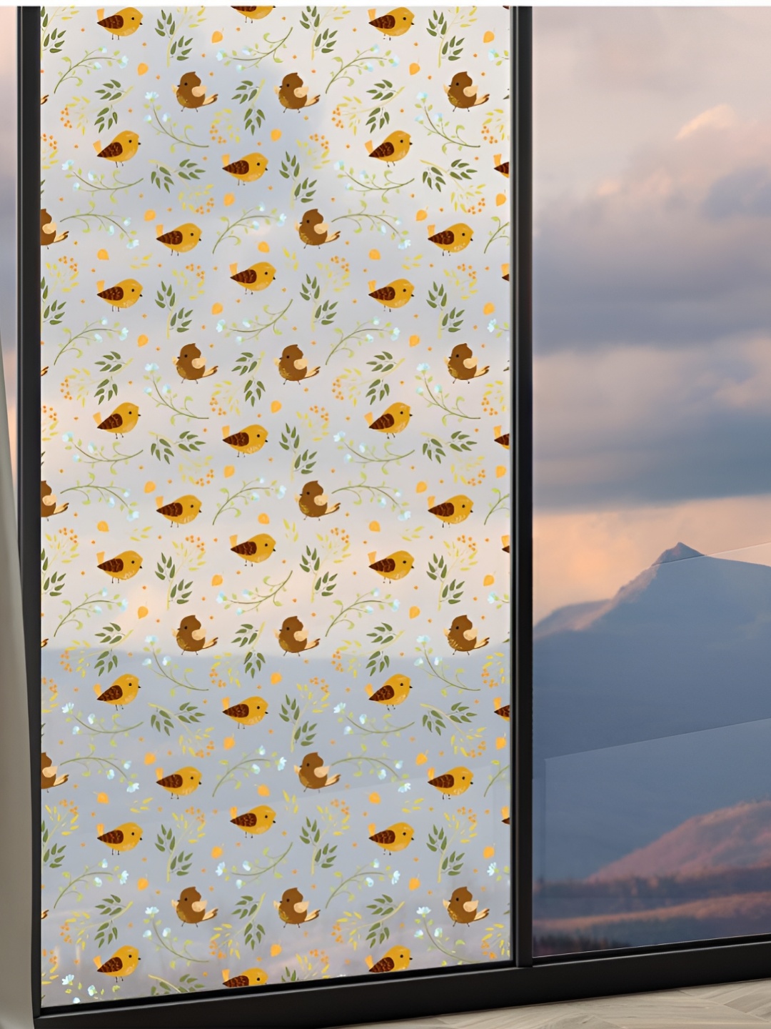 CVANU Transparent & Yellow Printed Window Film