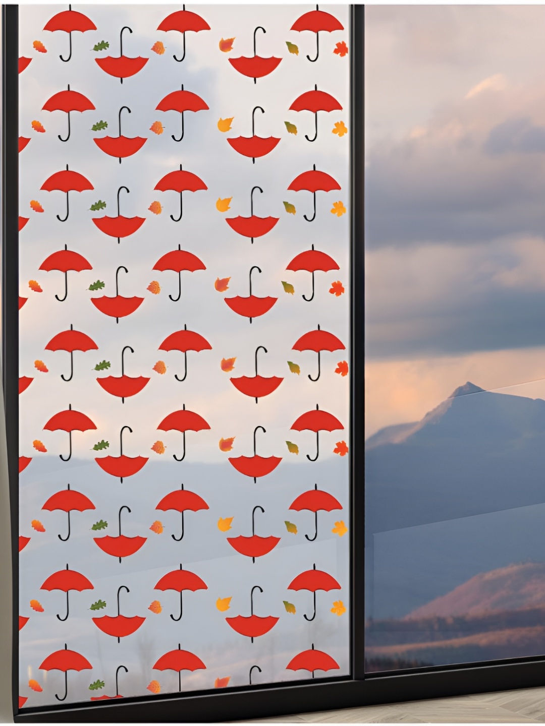 

CVANU Window Film Red Umbrella Printed Window Paper