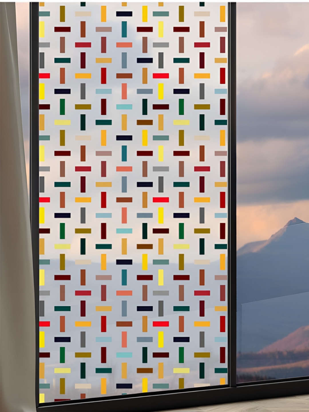 

CVANU Yellow & Green Printed Self-Adhesive Waterproof Window Sticker