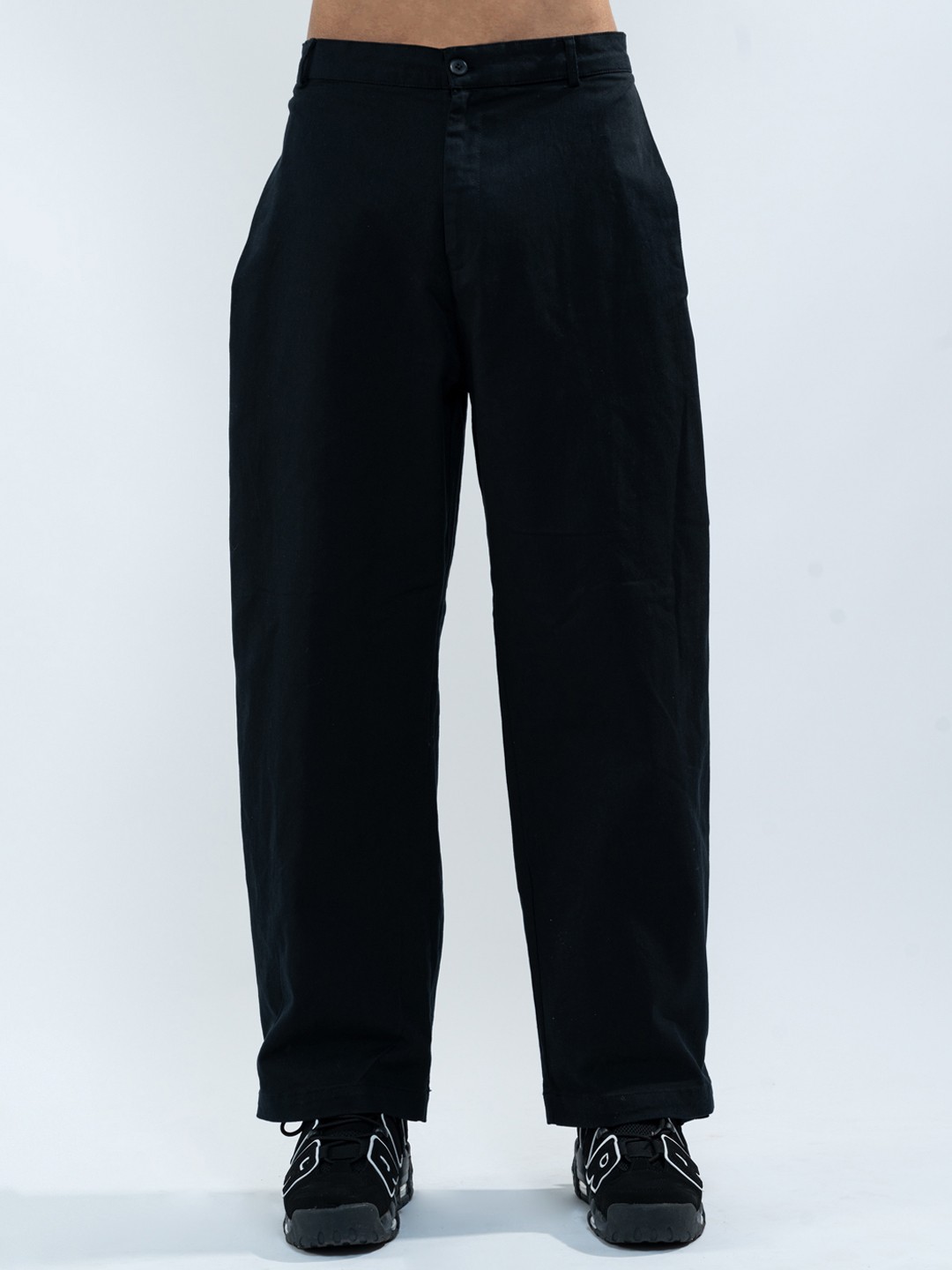 

UNRL Men Pure Cotton Pleated Trousers, Black