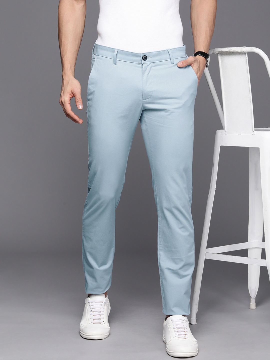 

Allen Solly Men Slim Fit Chinos Trousers, Blue