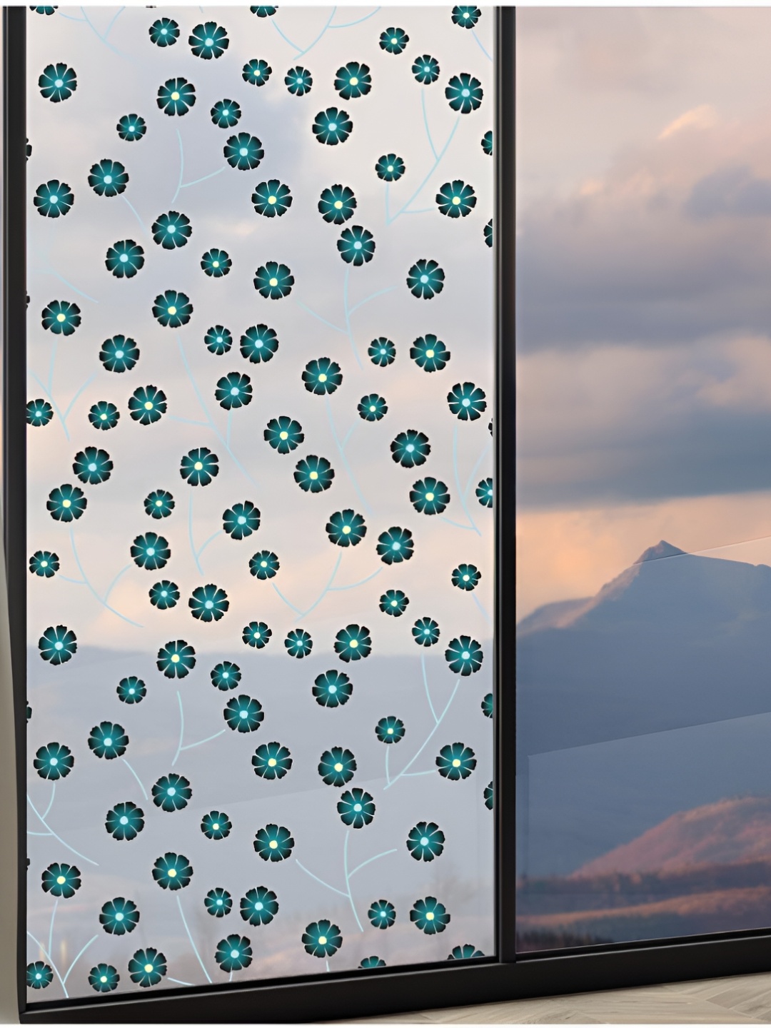 CVANU Green Printed Self-Adhesive Window Film