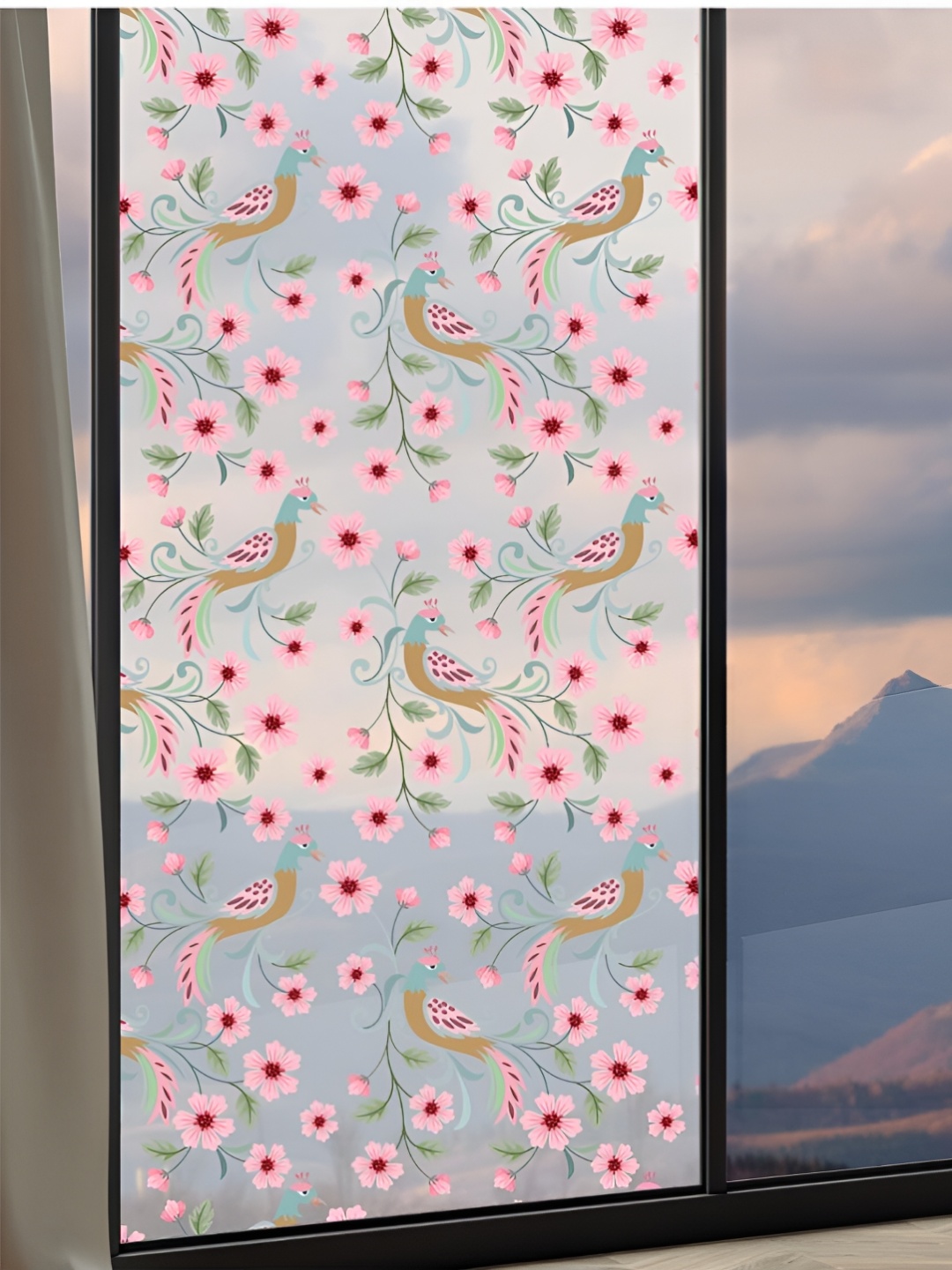 CVANU Transparent and Pink Printed Window Sticker