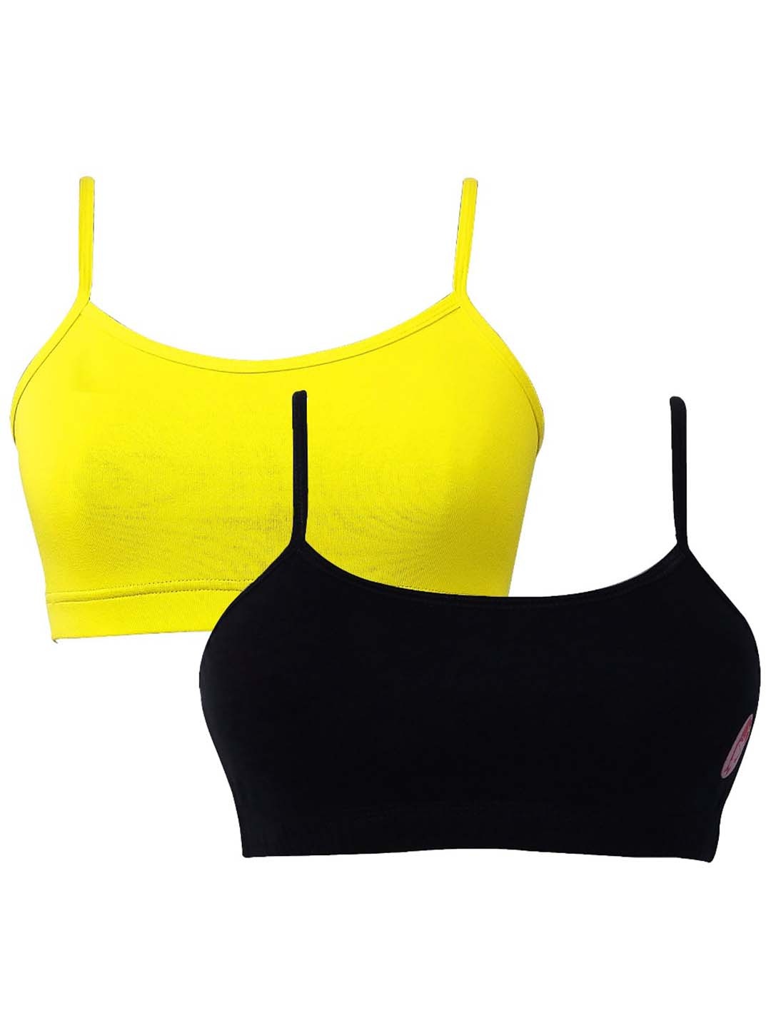 

DChica Girls Pack Of 2 Full Coverage Cotton Workout Bra With All Day Comfort, Green