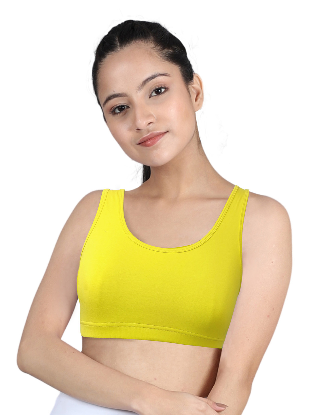 

DChica Girls Full Coverage Cotton Workout Bra With All Day Comfort, Grey
