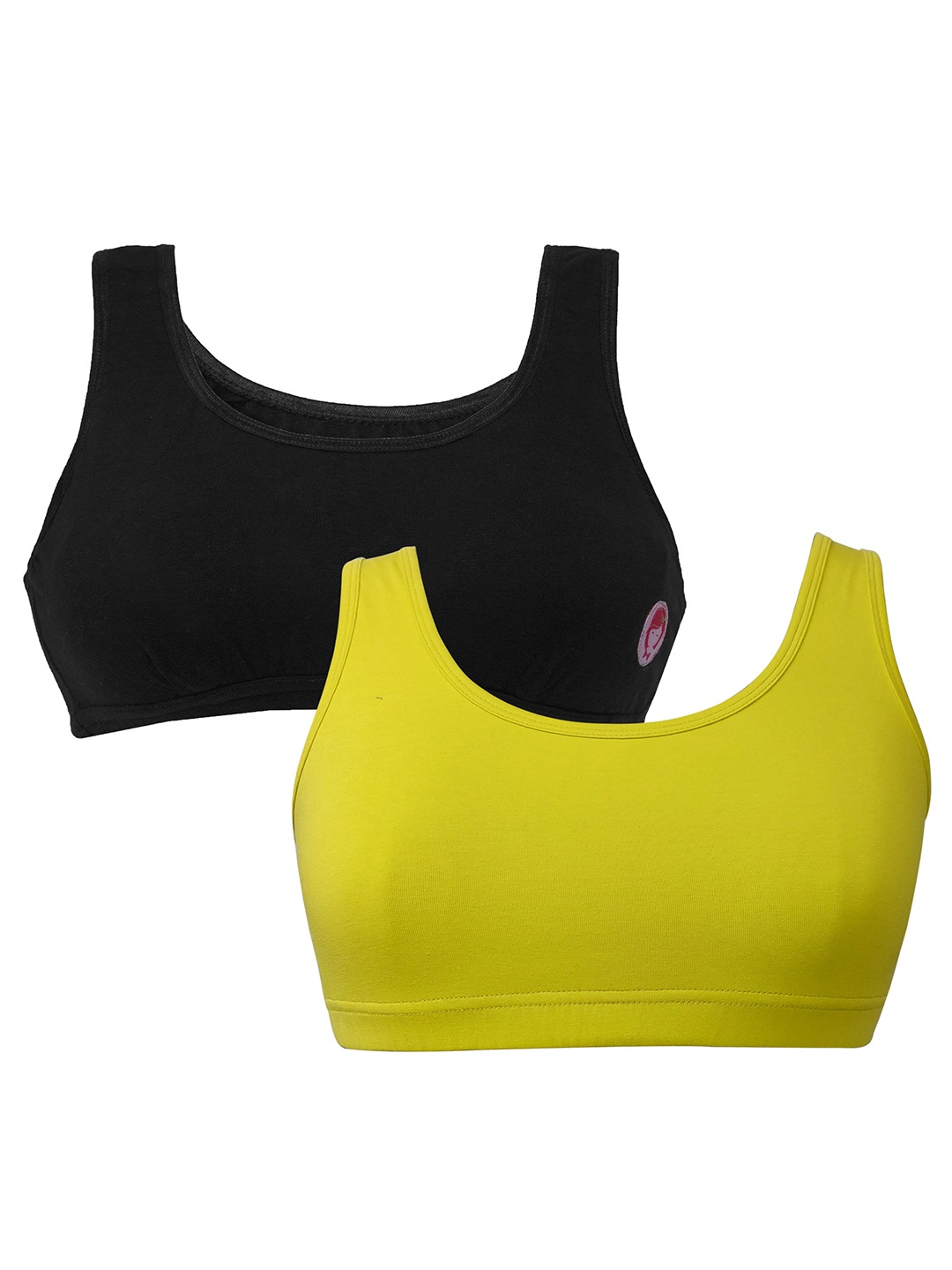 

DChica Girls Pack Of 2 Full Coverage Cotton Workout Bra With All Day Comfort, Black