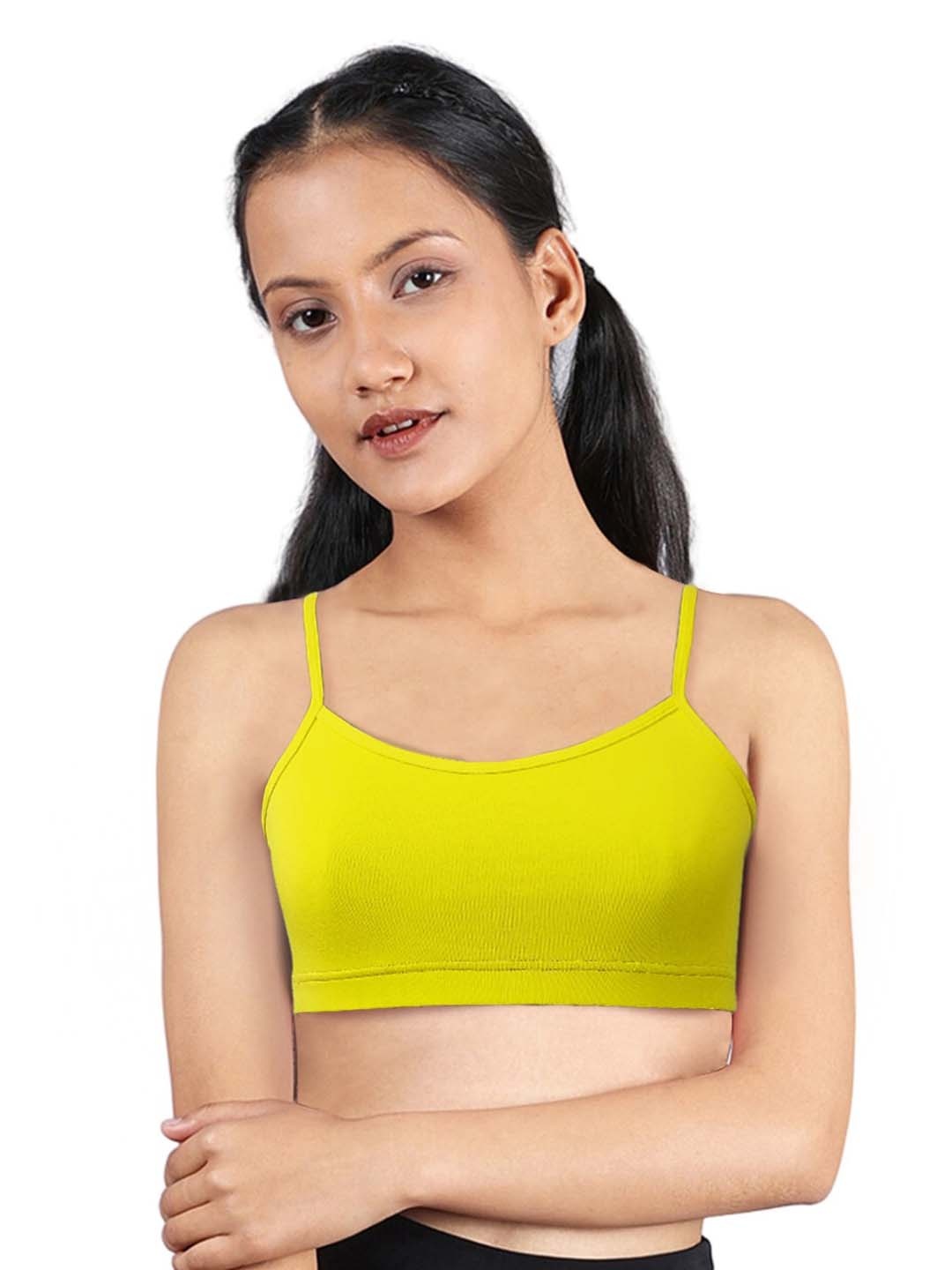 

DChica Girls Pack Of 2 Full Coverage Cotton Workout Bra With All Day Comfort, Green