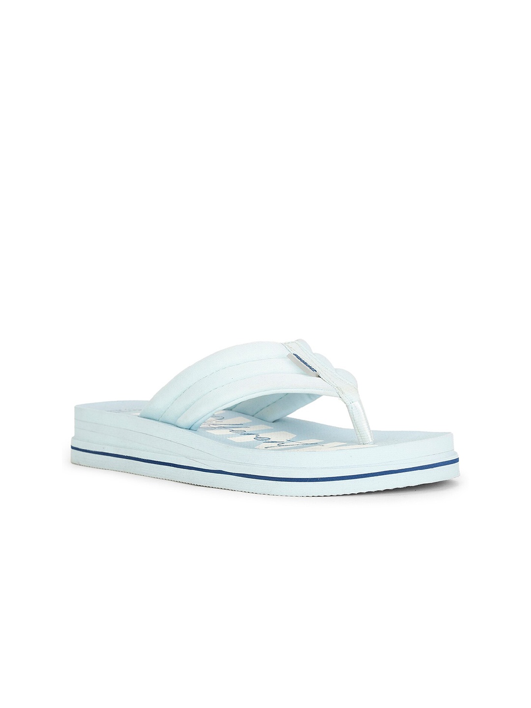 

Bata Women Textured Fabric Thong Flip-Flops, Blue