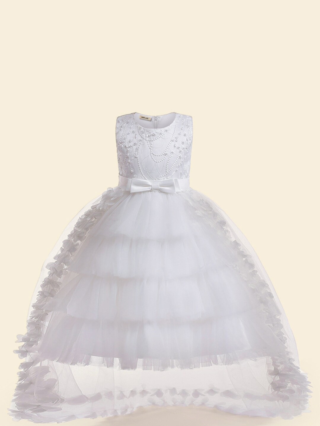 

INCLUD Girls Net Maxi Dress, White