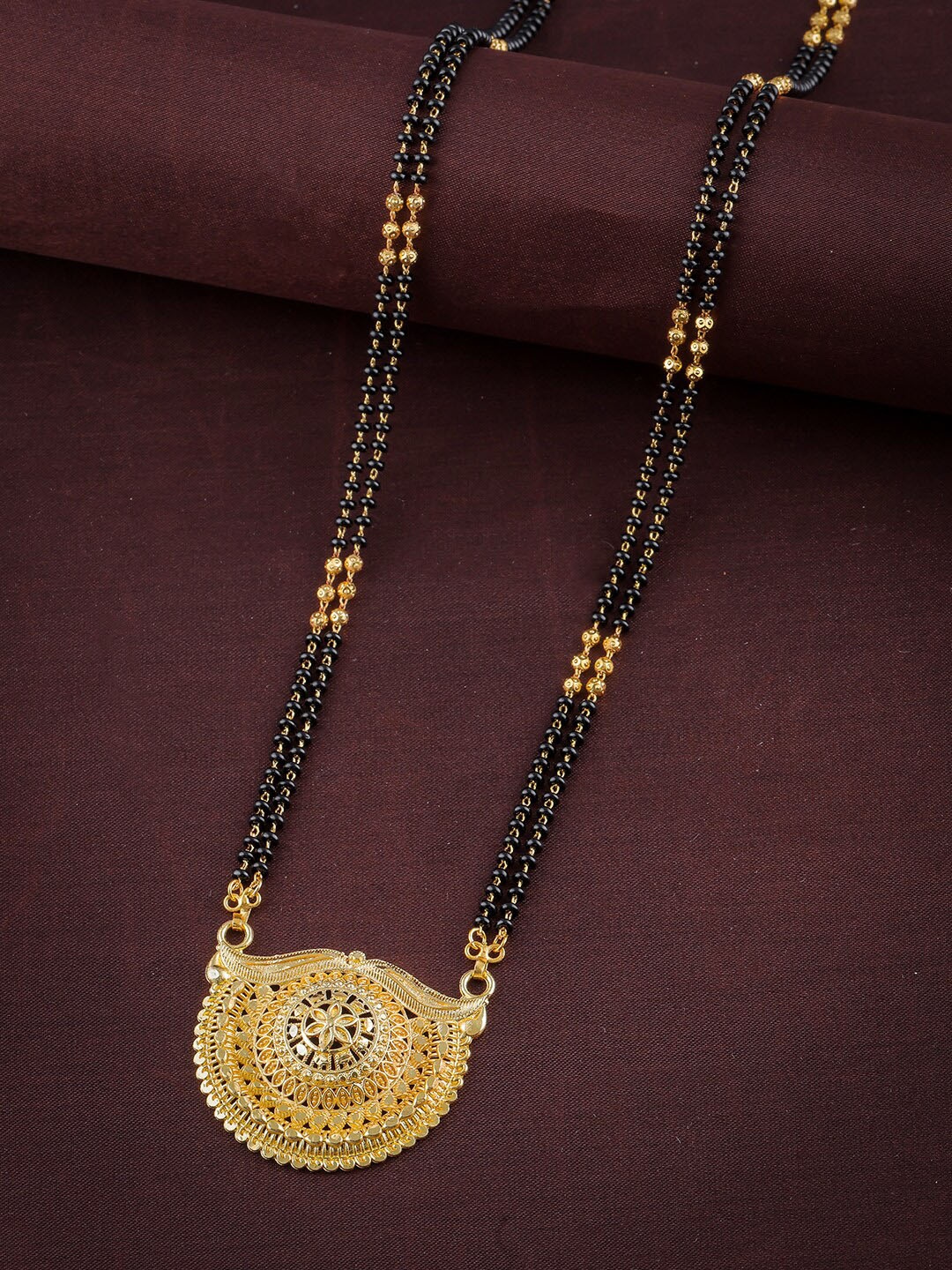 

Anouk Gold-Plated Artificial Beads Studded & Beaded Mangalsutra
