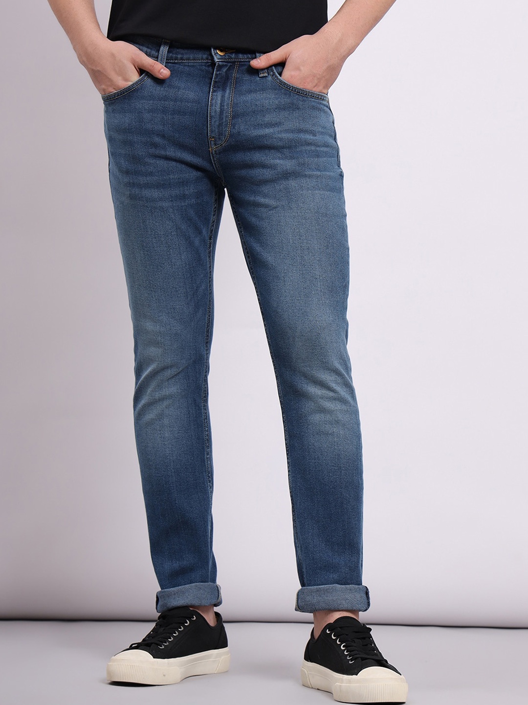 

Lee Men Bruce Skinny Fit Clean Look Stretchable Jeans, Blue
