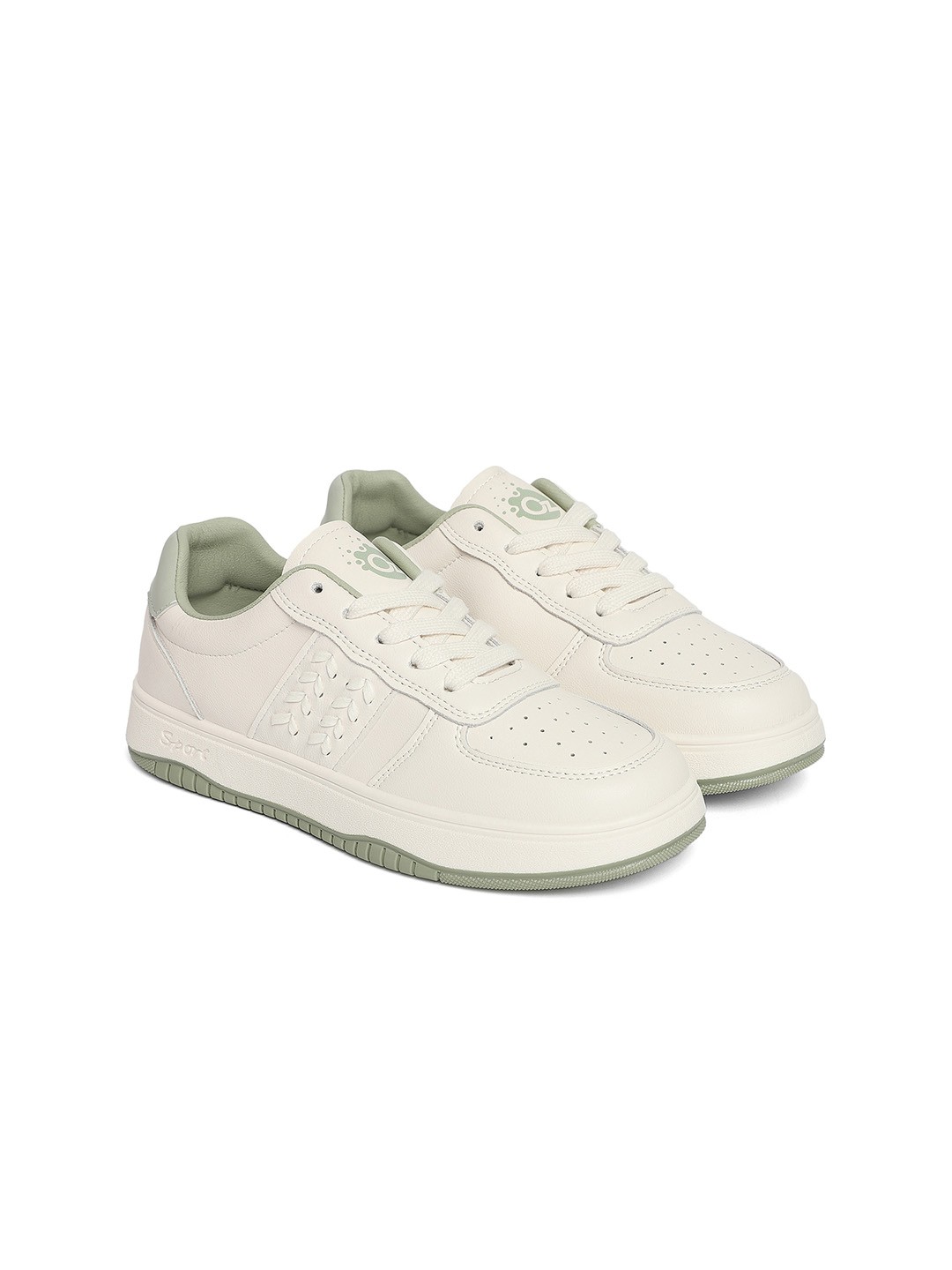 

OZZOH Women Perforation Lightweight Sneakers, Off white