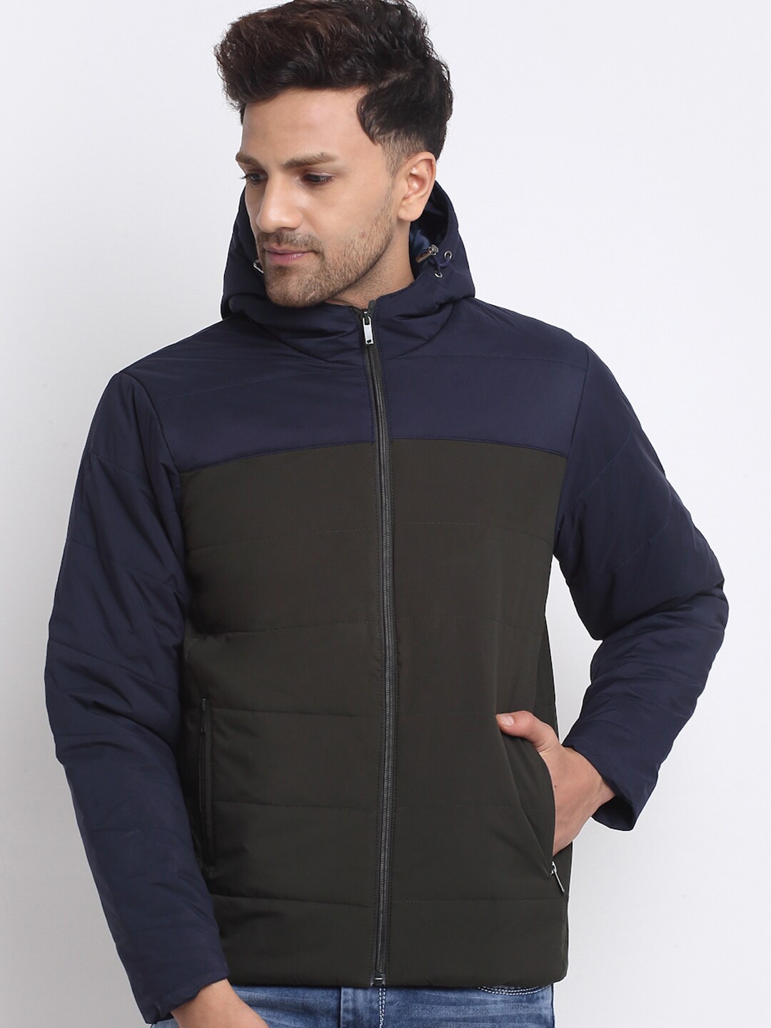 

Spirit Colourblocked Hooded Lightweight Anti Odour Padded Jacket, Green
