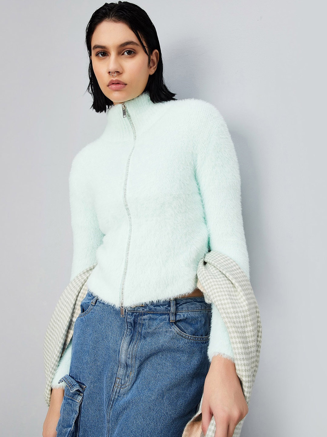 

max Mock Collar Tailored Jacket, Green