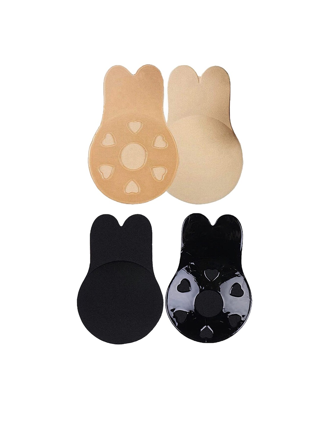 

Candyskin Pack Of 2 Detachable Strapless Comfortable Sticky Silicone Push Up Bra Pads, Black