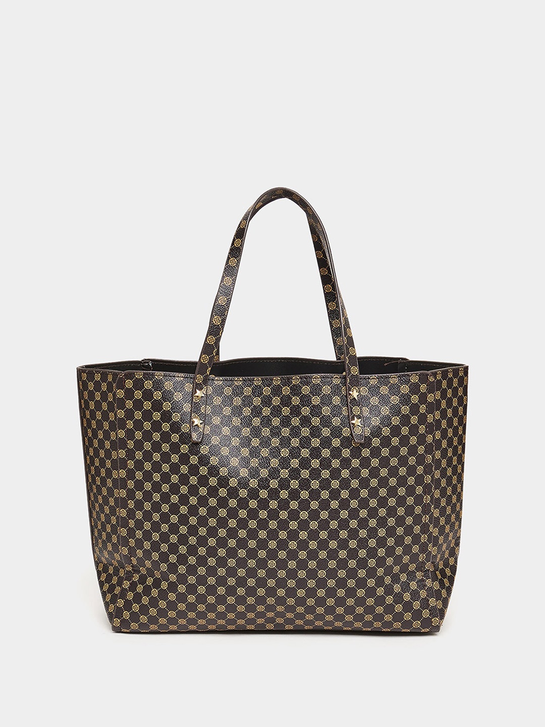

Styli Monogram Printed Oversized Shopper Tote Bag, Brown