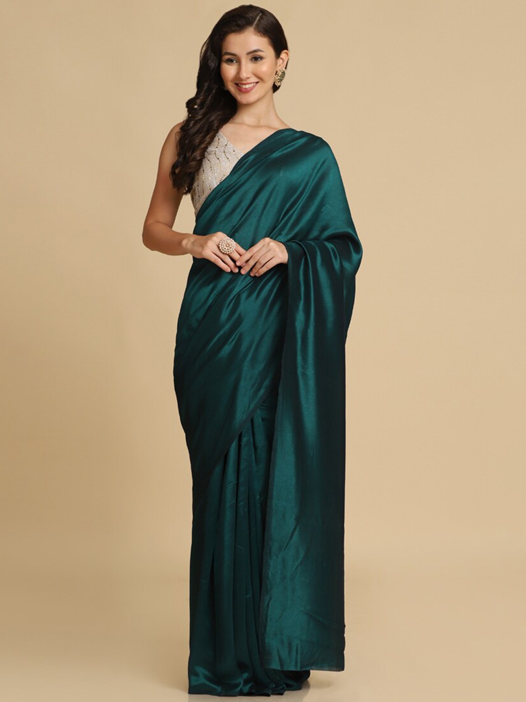 

ASISA No Border Burfi Silk Saree, Teal