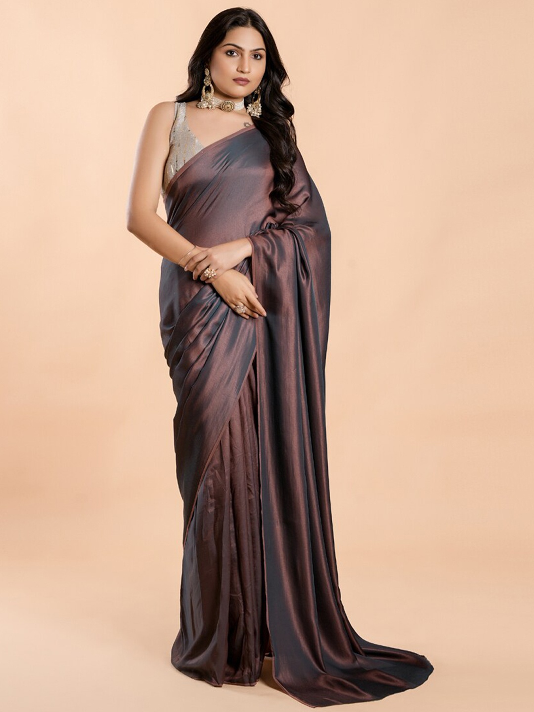 

ASISA No Border Burfi Silk Saree, Brown