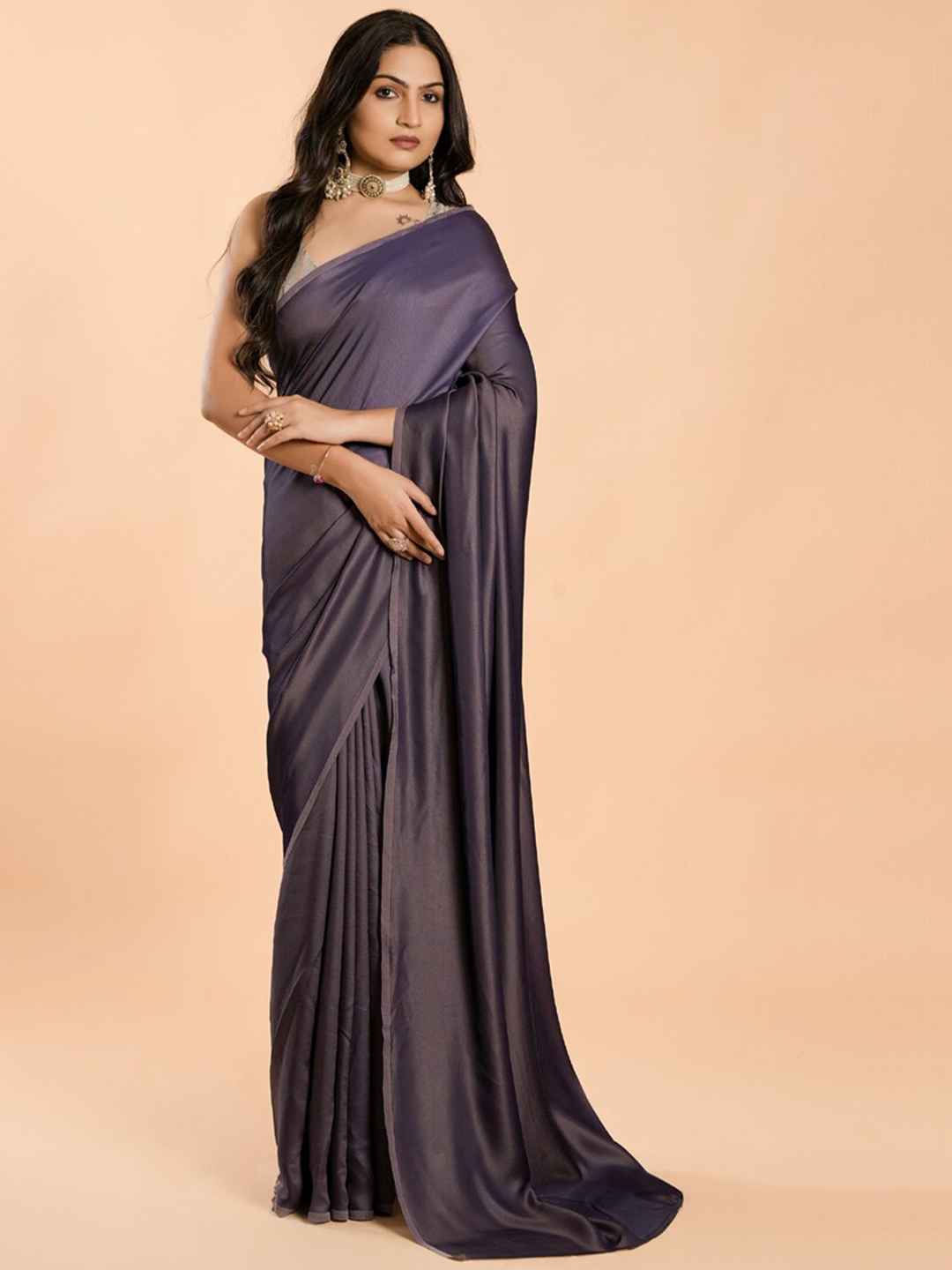 

ASISA No Border Burfi Silk Saree, Lavender