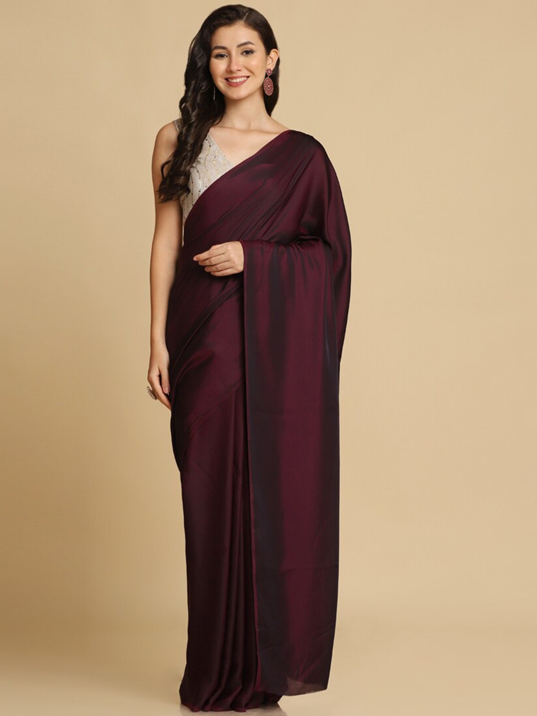 

ASISA No Border Burfi Silk Saree, Maroon